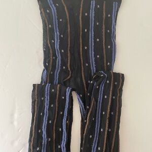 Striped Black Mesh Stockings